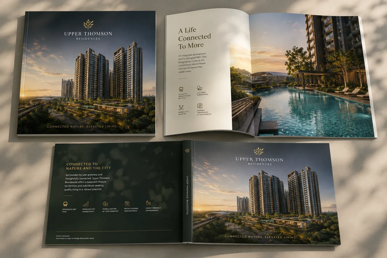 Upper Thomson Residences e-brochure — cover and inside spreads of the Upper Thomson Road Parcel A information pack